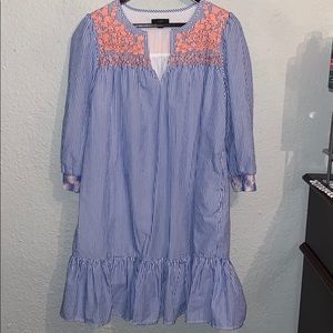 Jcrew embroided popover dress